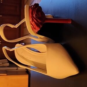 Elegant Cream Slingback Charlws And Keith Heels With Rose